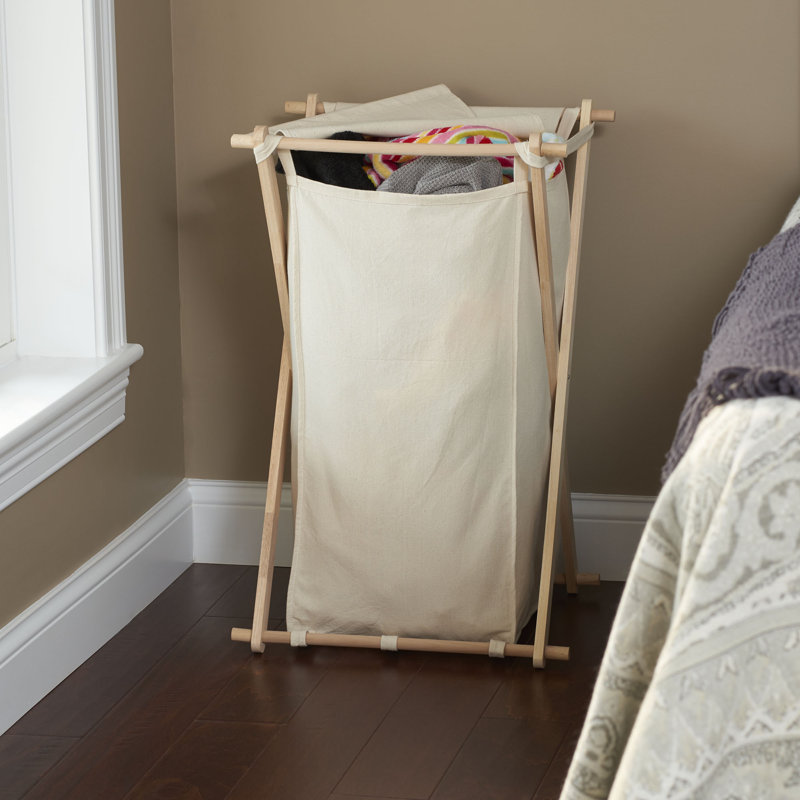 Wood X Frame Hamper, Natural