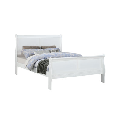 Louis Philip White Full Sleigh Bed