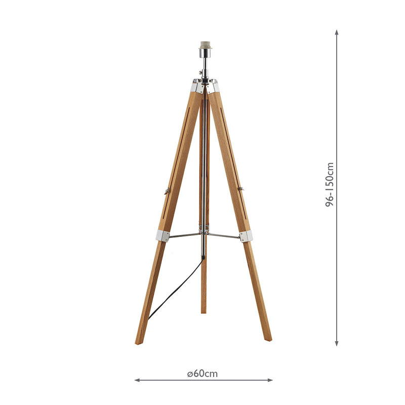 Mckee Brown Tripod Floor Lamp, Light Wood