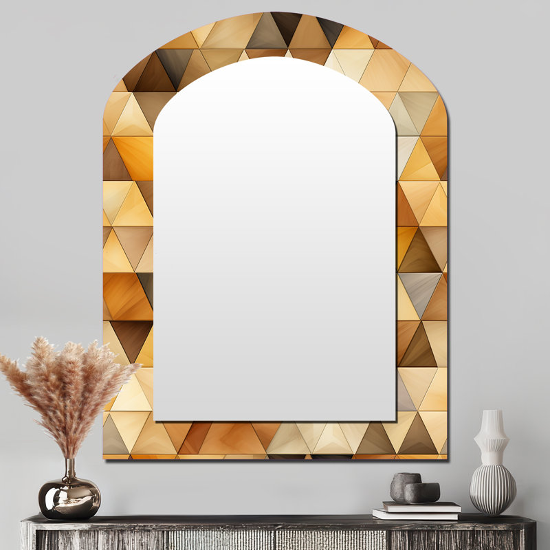 Miroir mural beige et brun, 43 po x 33 po