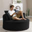 Chaise ronde avec accoudoirs modernes en velours côtelé et siège profond avec accoudoirs modernes en velours côtelé Comfy-88320323