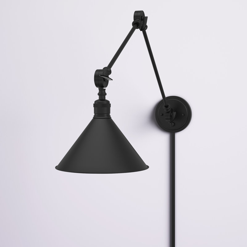 Bras articulé 1 lumière Ewan, Noir mat