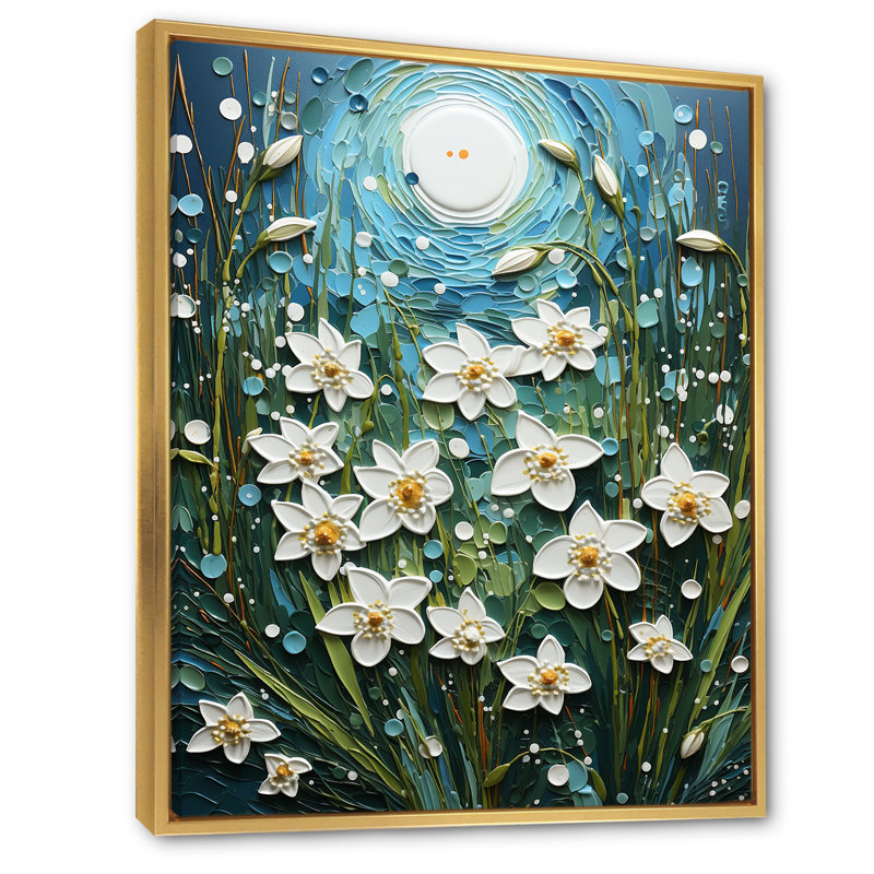"Point de neige blanc sur fond blanc" de Craigfad III, impression sur toile, H 20 po x l 12 po x P 1 po, Cadre flottant doré