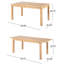 Table de salle à manger en bois avec option extensible - couleur naturelle, P 36,24 po x l 63,91 po, H 30,47 po, table d'appoint gracieuse, profondeur de 35,5 po, largeur de 63 po, hauteur de 30,47 po