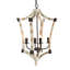 Lustre en bois 4 lumières, luminaire suspendu avec chaîne réglable