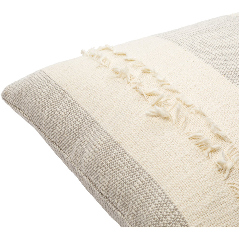 Striped Cotton Reversible Throw Pillow, Down