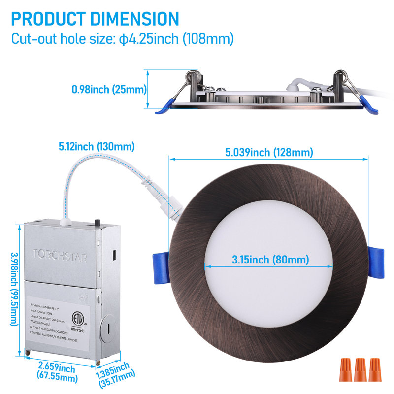 Ensemble d'éclairage encastré 4 "Ultra Slim