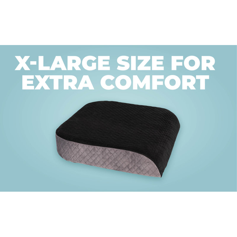 Kolbs Extra Large Black Velvet Memory Foam Seat Cushion