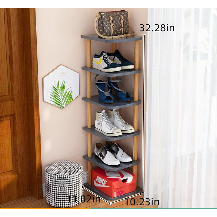 Ebern Designs 12 Pair Solid Wood Shoe Rack