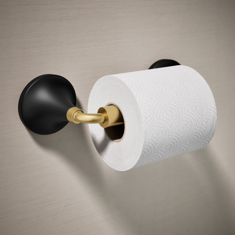 Porte-papier hygiénique pivotant Tone, Or/noir