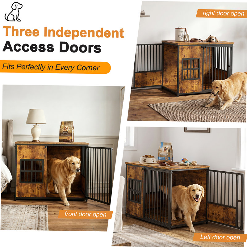 Mobilier de caisse en bois pour chien, grand chenil avec plateau de rangement, cage intérieure pour animal