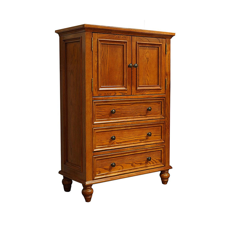 31.5"American-style brown solid wood storage cabinet