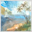 Scrambled Palm Trees IV Framed Painting Canvas