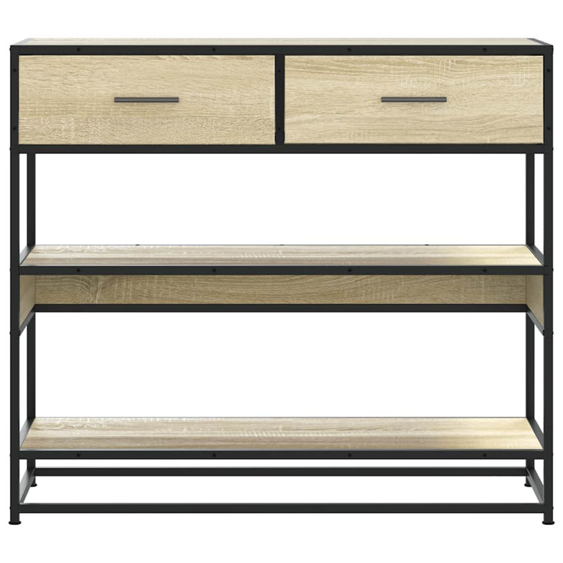 Console Table 90X35x80 Cm Engineered Wood, Brown Oak