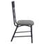 Paire de chaises d'appoint grises et sablonneuses noires - surface de table en bois et assise rembourrée attrayante avec 2 nouvelles chaises de table au style charmant et moderne