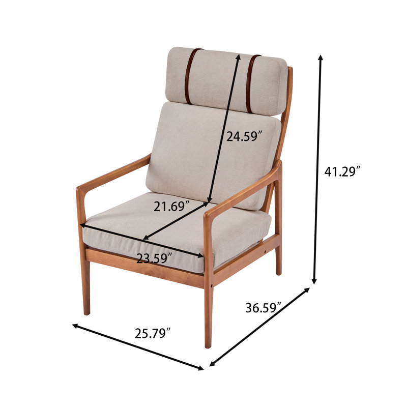 Méridienne Mid-Century, Tissu gris pâle