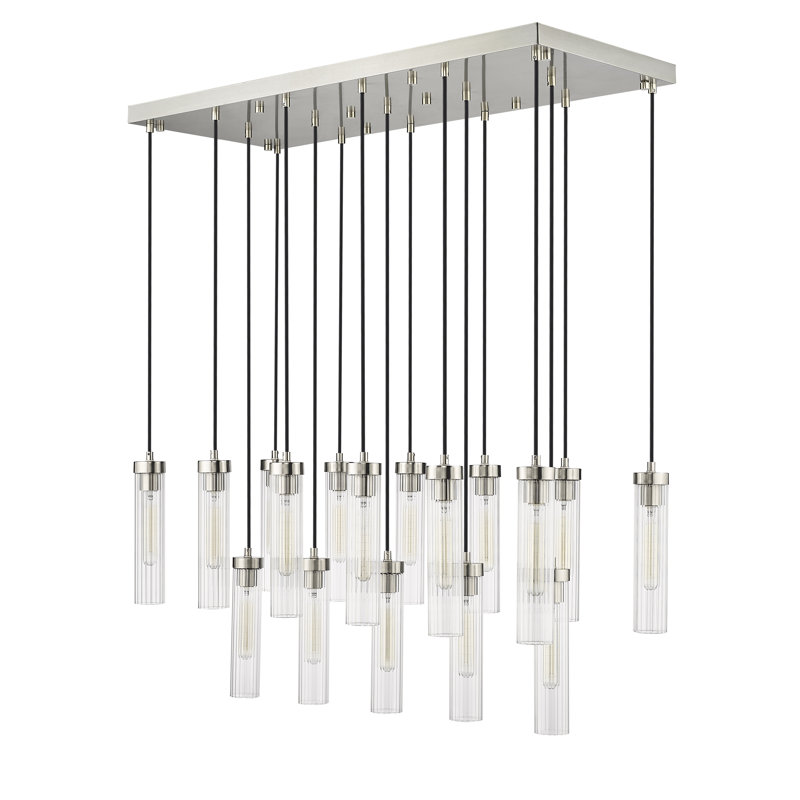 Lustre 17 lumières Mortola, Nickel brossé