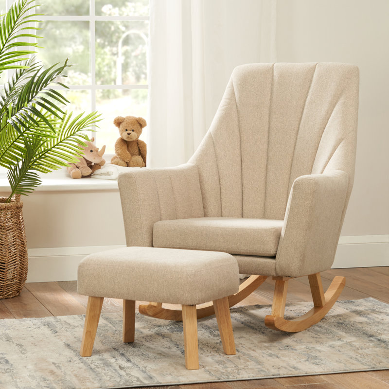 Tutti Bambini Jonah Rocking Chair and Footstool Set, Stone
