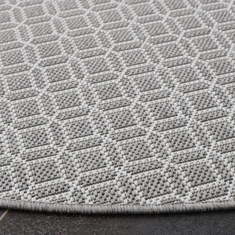 Terrace 808 Geometric Indoor/Outdoor Rug, Round 6'7"