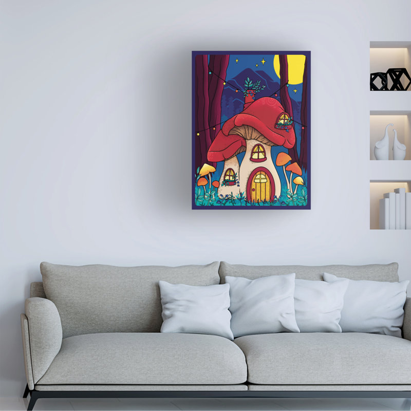 Fantasy fungi forest sur toile, L 24 po x H 32 po