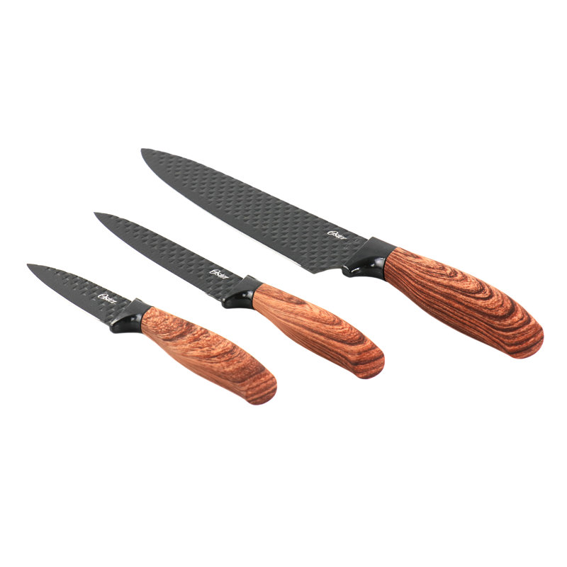 3 Piece Black Stainless Steel Cutlery Set