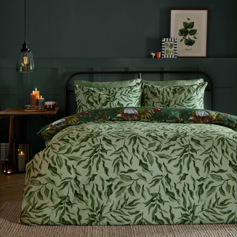 Into The Woods Cotton Blend No Pattern Duvet Cover Set with Pillowcases, Double Duvet Cover + 2 Standard Pillowcases