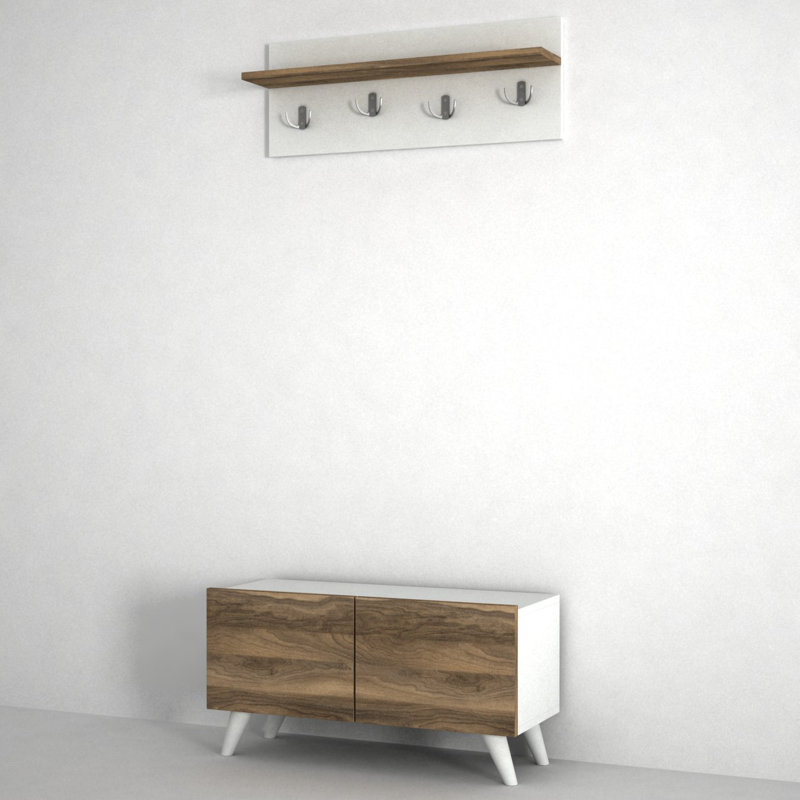 Meliton Hall Tree with Bench and Shoe Storage