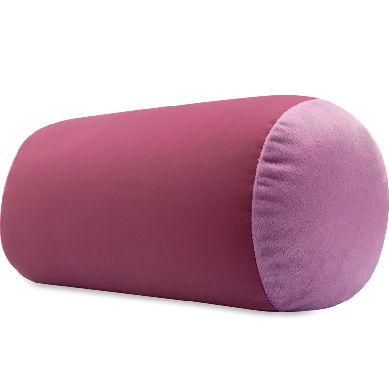 Microbead Bolster Neck Roll Pillow, Burgundy - Merlot