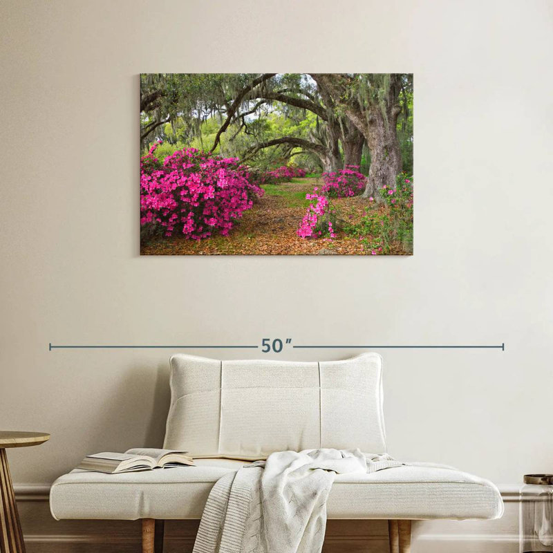 Harnek Azaleas And Oak Tree, 24" H x 36" W