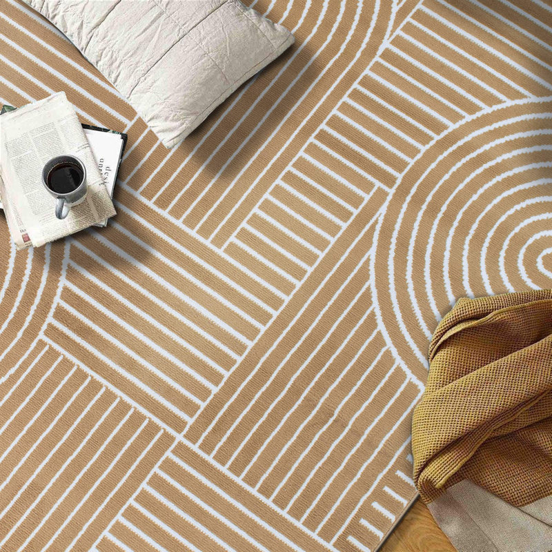 Contemporary Stripe Arch Design Area Rug, Runner 2' x 7'