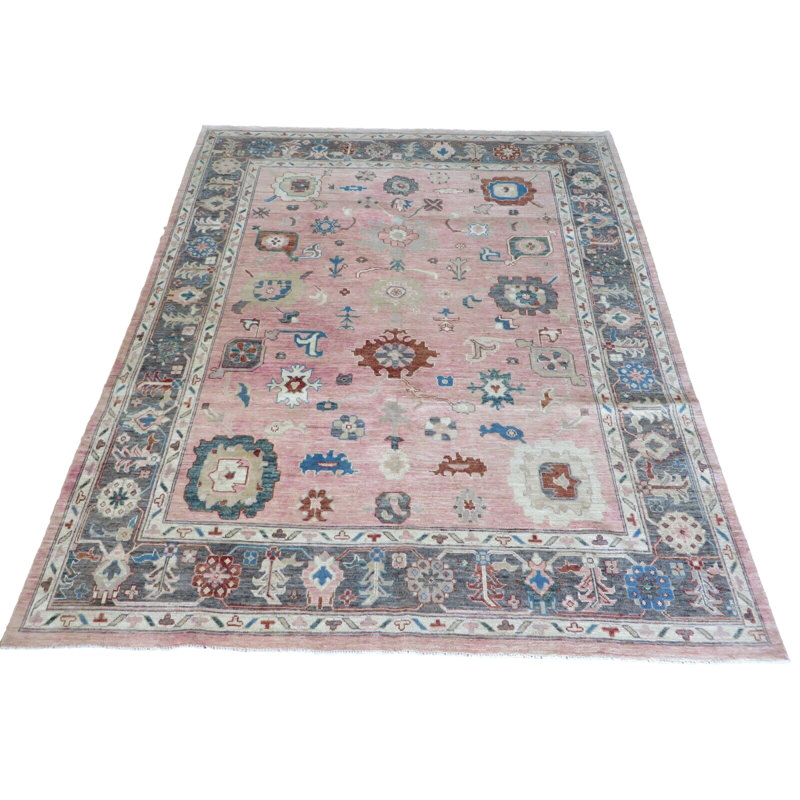 Tapis oriental turc coloré noué à la main 8 pi 1 po x 9 pi 9 po B117214E9C554FF9B857EE0D14152914