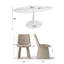Ensemble de table de salle à manger ovale moderne 7 pièces pour 6 personnes avec chaises rembourrées-132790276