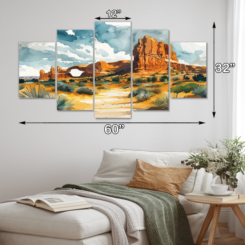 «Arches National Park Desert Landscape I - Canyon», art mural sur toile