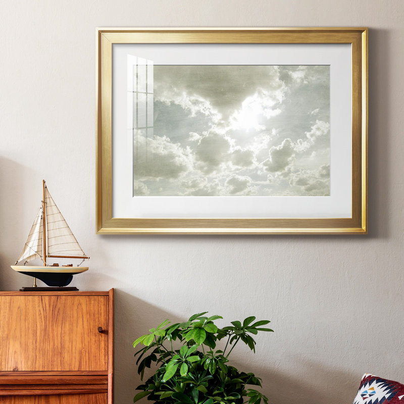 «Sky Scrapers II», reproduction encadrée de qualité supérieure - prête à être accrochée, Cadre doré, Blanc