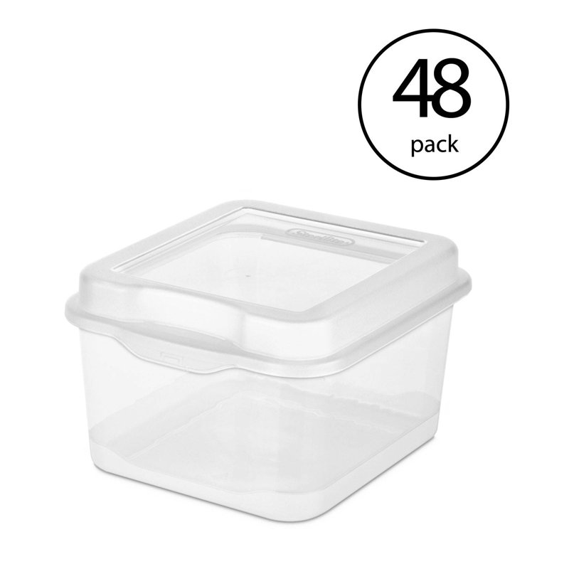 Contenant de boîte de rangement empilable en plastique Sterilite, 44.88, H 4,5 po x l 6,5 po x P 7,63 po, 48