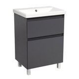 Jenisa 27.76'' Single Bathroom Vanity with Ceramic Top with Mirror
