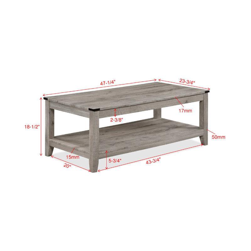 Collection de tables rétro gris et brun pour la maison: table basse rectangulaire et 2 tables de bout carrées contemporaines