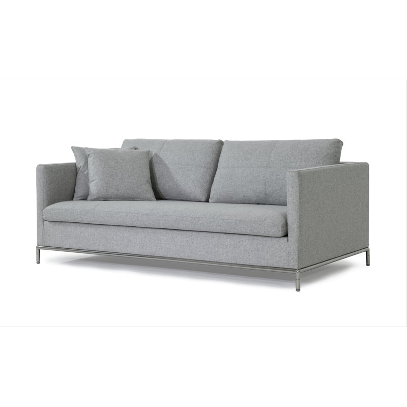 Istanbul 77.5'' Reception Sofa, Silver Wool