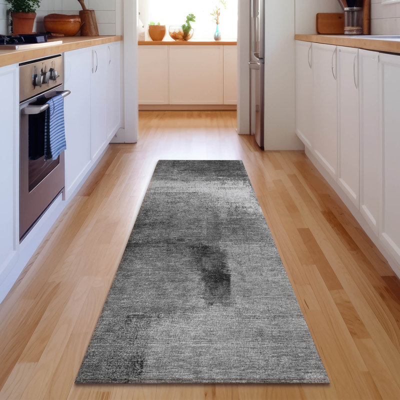 Premium Machine Washable Prisco Gray Rug, Runner 2'3" x 7'6"