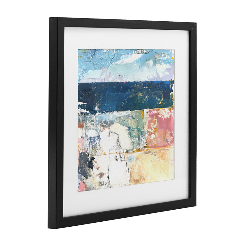 «Abstract Echoes Of Light», reproduction encadrée sous verre, design par Raymond Powers, Cadre noir minuit, H 16 po x l 16 po