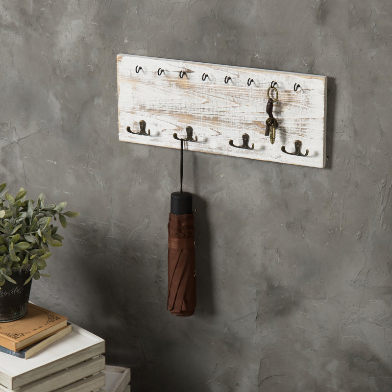 Lilli-Rose Solid Wood Wall Organizer with Key Hooks