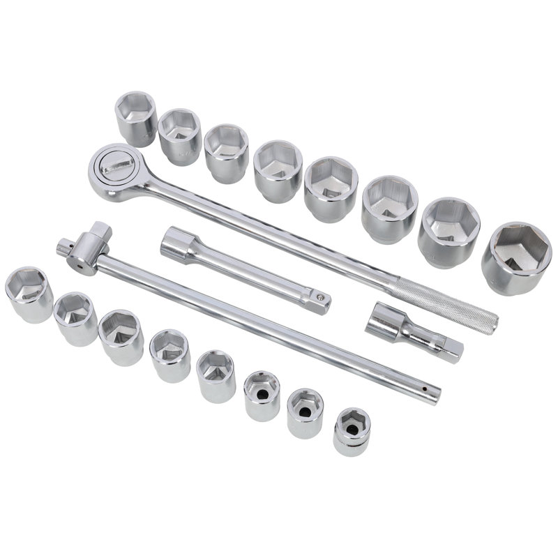 ENSEMBLE DE DOUILLES DRIVE 3/4 "21PCS 3/4", taille SAE, étui de soufflage rouge | Acier | 21 pièces | Étui | Argent