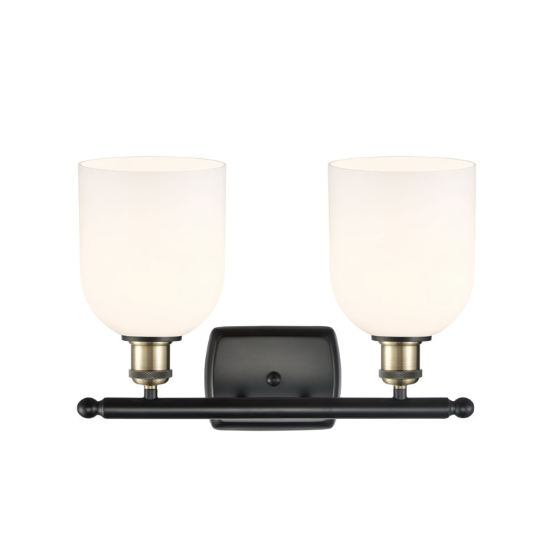 Allysson 2 - Light Dimmable Vanity Light, Black Antique Brass, Glossy White