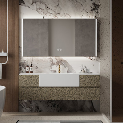 Retro fashionable bathroom cabinet