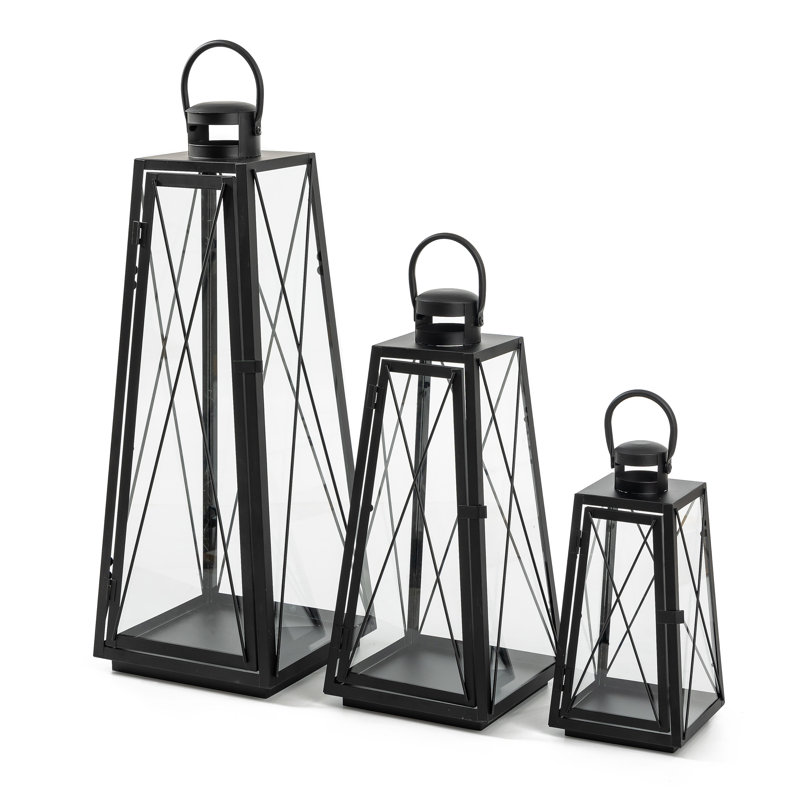 Ensemble de 3 lanternes en fer Bastion