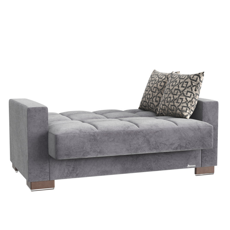 Causeuse convertible avec rangement en microfibre grise Primenest Collection Zenaero, Microfibre / microsuède gris