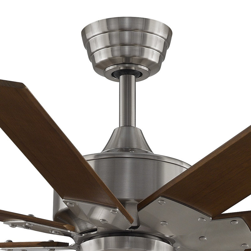 Levon Custom Indoor/Outdoor Smart Ceiling Fan DC Motor - Brushed Nickel, Brushed Nickel