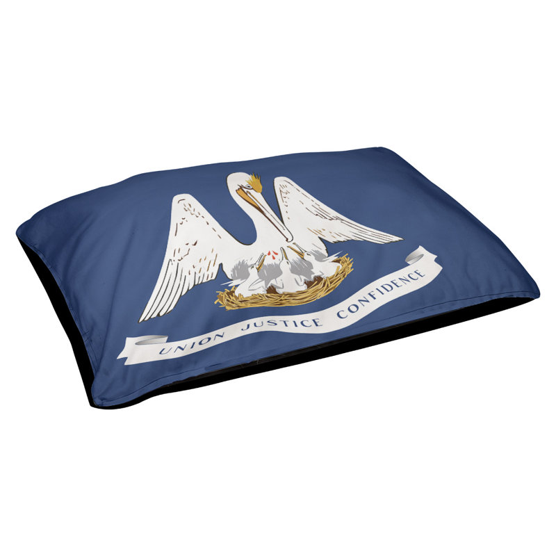Coussin stylisé louisiana flag Burien, L 32,5 po x l 42,5 po, Noir