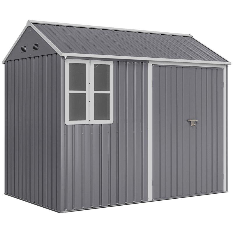 Brynzlee 8 Ft. W x 6 Ft. D Galvanised Steel Garden Shed