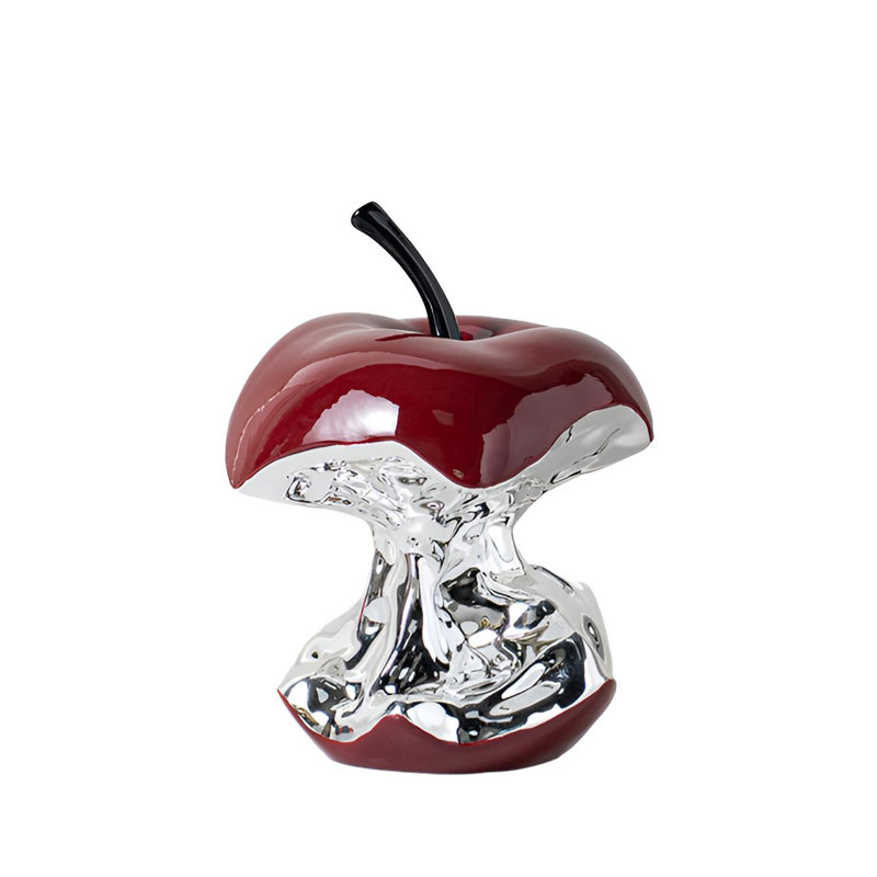 Sculpture artistique de pomme galvanisée pour décoration intérieure moderne, H 7,09 po x l 5,12 po x P 5,51 po